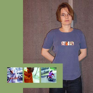 Asien-Shirt, 2nd-hand Trödel, Variante:  Kurzarm, blau